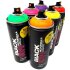 Montana Black Infra Spr&uuml;hdosen Set Neon Farben + Ersatzspr&uuml;hk&ouml;pfe - 6 x 400ml