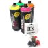 Montana Black Infra Spr&uuml;hdosen Set Neon Farben + Ersatzspr&uuml;hk&ouml;pfe - 4 x 400ml