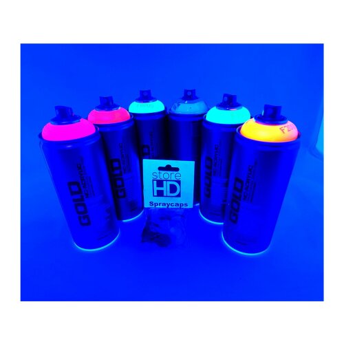 Montana Sprühdosen Set Grau-Stufen – Inkl. Ersatz Sprühköpfe – Für Graffiti, DIY, Hobby – 400ml
