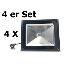 4er Set 50 Watt UV Schwarzlicht LED Strahler