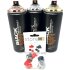 Montana Black Spr&uuml;hdosen Set, Gold + Silber + Copper Chrom-Farben + 10 Ersatzspr&uuml;hk&ouml;pfe - 3 x 400ml