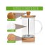 Natumo French Press, Kaffeepresse aus Glas mit Bambus-Deckel und Kork-Untersetzer, 600ml