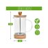 Natumo French Press, Kaffeepresse aus Glas mit Bambus-Deckel und Kork-Untersetzer, 600ml