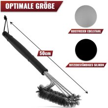 NATUMO Grillbesteck 4er Set Edelstahl, Lange Grillzange,Grillb&uuml;rste, Wender und Grillgabel. Grill-Zubeh&ouml;r rostfrei&hellip;