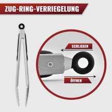 NATUMO Grillbesteck 4er Set Edelstahl, Lange Grillzange,Grillb&uuml;rste, Wender und Grillgabel. Grill-Zubeh&ouml;r rostfrei&hellip;