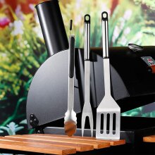 NATUMO Grillbesteck 4er Set Edelstahl, Lange Grillzange,Grillb&uuml;rste, Wender und Grillgabel. Grill-Zubeh&ouml;r rostfrei&hellip;