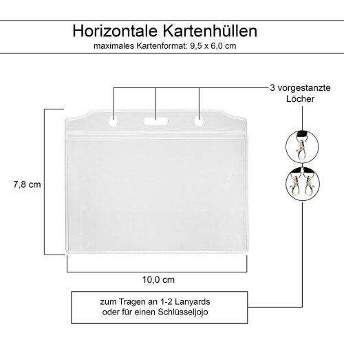 Horizontale Kartenh&uuml;llen im Kreditkartenformat 9,5 x 6 cm