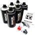 Montana Black Pocket Spr&uuml;hdosen Set Black &amp; White, 3x Schwarz + 3x Wei&szlig; + 10 Ersatzspr&uuml;hk&ouml;pfe - 6 x 150ml