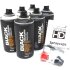 Montana Black Pocket Spr&uuml;hdosen Set Black &amp; White, 3x Schwarz + 3x Wei&szlig; + 10 Ersatzspr&uuml;hk&ouml;pfe - 6 x 150ml