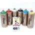 Montana Gold Spr&uuml;hdosen Set Grundfarben + Ersatzspr&uuml;hk&ouml;pfe - Graffiti Street Art 6 x 400 ml