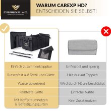 CARexp HD - Kofferraum Organizer Faltbare mit Deckel Seiten- &amp; Innenf&auml;cher Kofferraumtasche