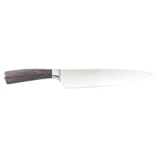 NATUMO Profi-K&uuml;chenmesser/ Santokumesser mit extrem scharfer Klinge, Hochwertiges Edelstahl Kochmesser mit Holzgriff (32,5 cm)