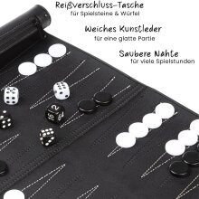 NATUMO - Backgammon Reisespiel, klassisches Brettspiel mit W&uuml;rfel &amp; Spielsteinen