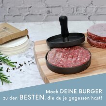 NATUMO Antihaft Burger Papier Zuschnitte (&Oslash;11cm &ndash; 500 Blatt), rundes Wachspapier als Trennpapier in Burgerpresse f&uuml;r perfekte Hamburger