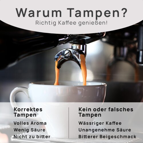 NATUMO Espresso Tamper  mit Holzgriff, Siebtr&auml;ger Zubeh&ouml;r, Kaffe Tamper Set Holz mit Tampermatte - verschiedene Gr&ouml;&szlig;en