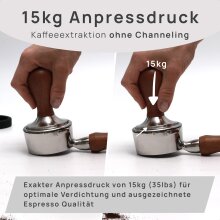 NATUMO Espresso Tamper  mit Holzgriff, Siebtr&auml;ger Zubeh&ouml;r, Kaffe Tamper Set Holz mit Tampermatte - verschiedene Gr&ouml;&szlig;en