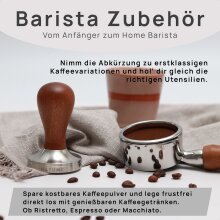 NATUMO Espresso Tamper  mit Holzgriff, Siebtr&auml;ger Zubeh&ouml;r, Kaffe Tamper Set Holz mit Tampermatte - verschiedene Gr&ouml;&szlig;en